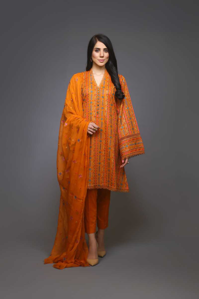 Bareeze Ethnic Glory Ch2965 Dark Orange Collection 2021