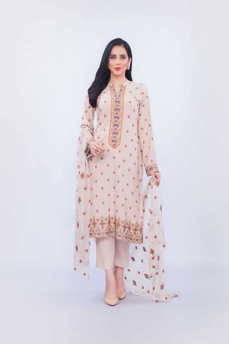 Bareeze Ethnic Art Mc580 Beige Collection 2021