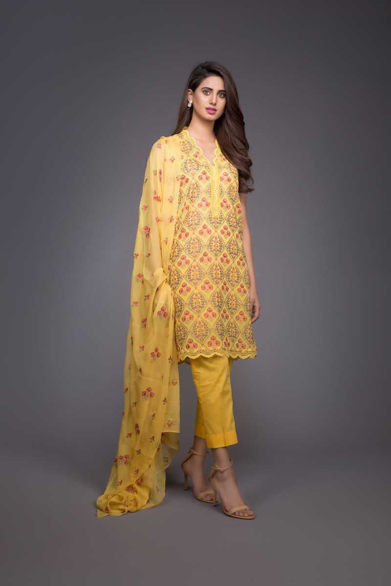 Bareeze Oriental Garden Ch2812 Yellow Collection 2021