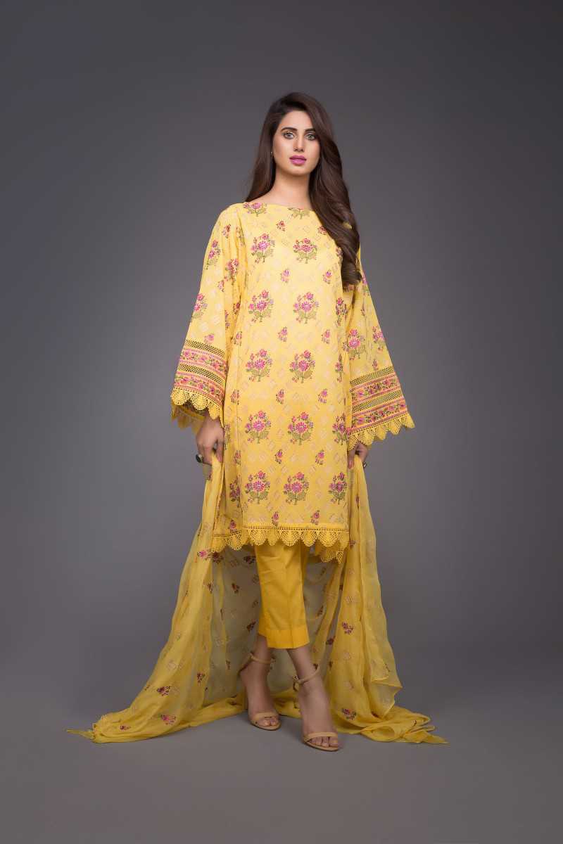 Bareeze Oriental Garden Ch2813 Yellow Collection 2021