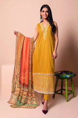 Khaadi B22111 Yellow Summer Lawn 2022 Online Shopping