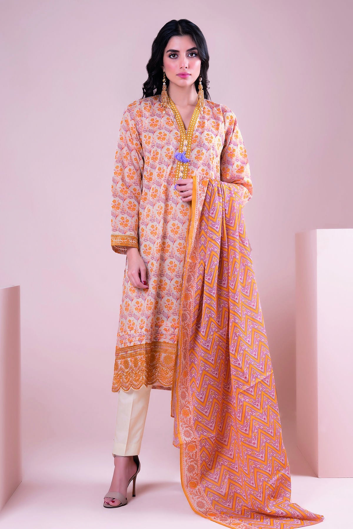 Khaadi B22115 Grey Summer Lawn 2022 Online Shopping