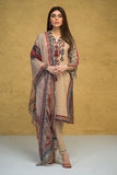 Khaadi BLA22240 Beige Eid Lawn Collection 2022 Online Shopping