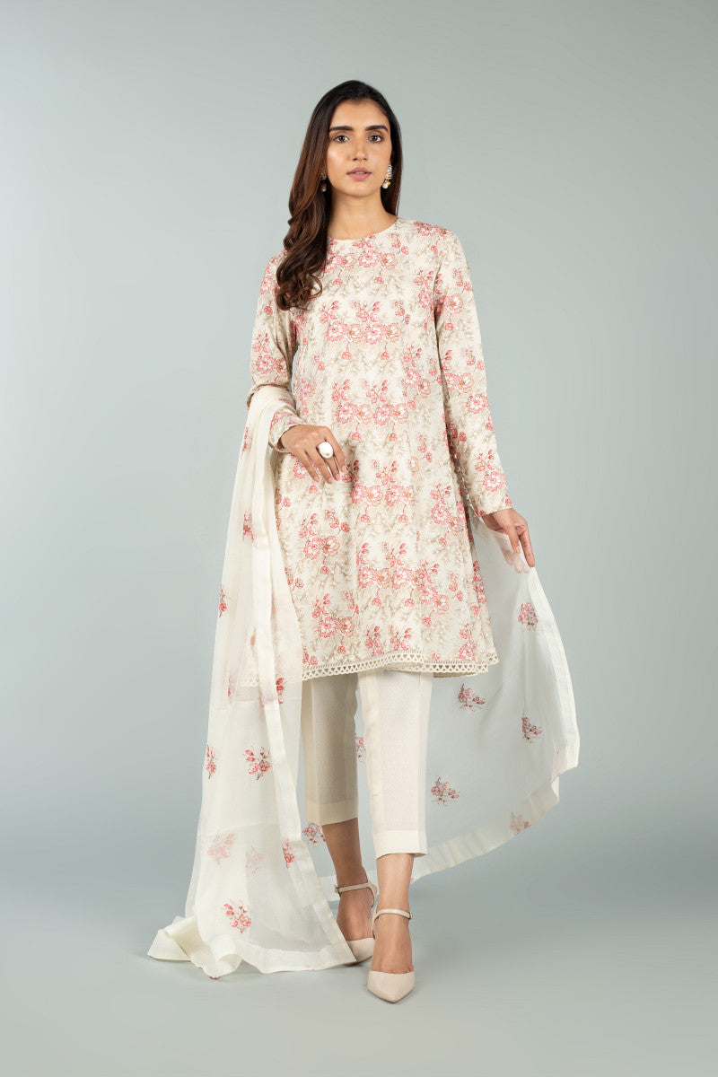 Bnl1434 Cream Bareeze Winter Karandi 2021