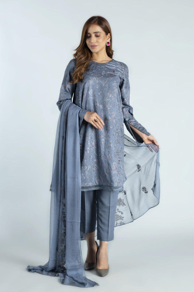 Bnl1452 Grey Bareeze Winter Karandi 2021