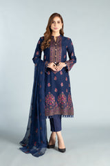 Bnl1478 Navy Blue Bareeze Winter Karandi 2021