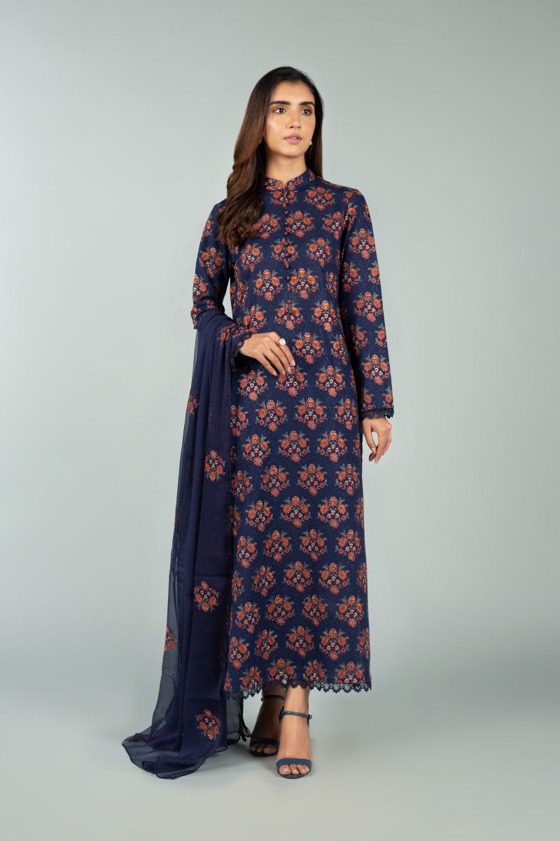 Bnl1483 Navy Blue Bareeze Winter Karandi 2021