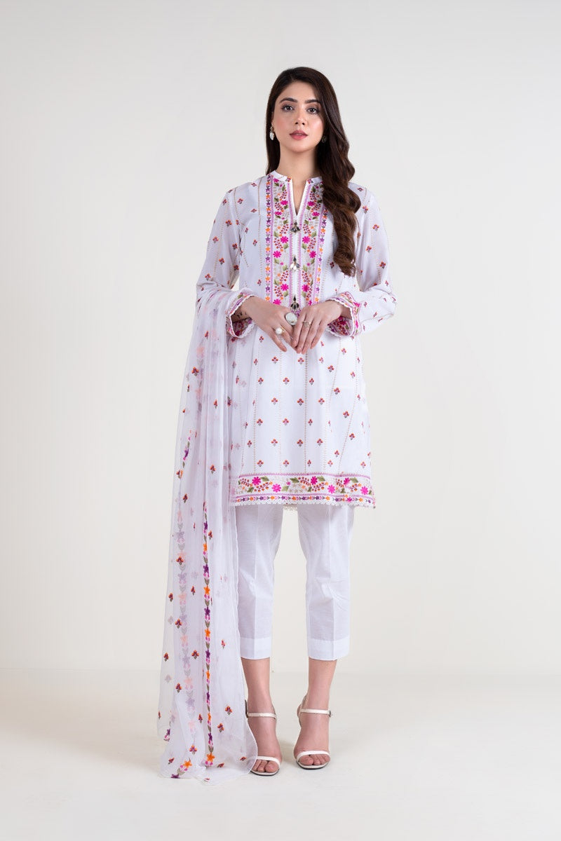 Bareeze BNl1614 White Summer Embroidered Lawn 2022 Online Shopping