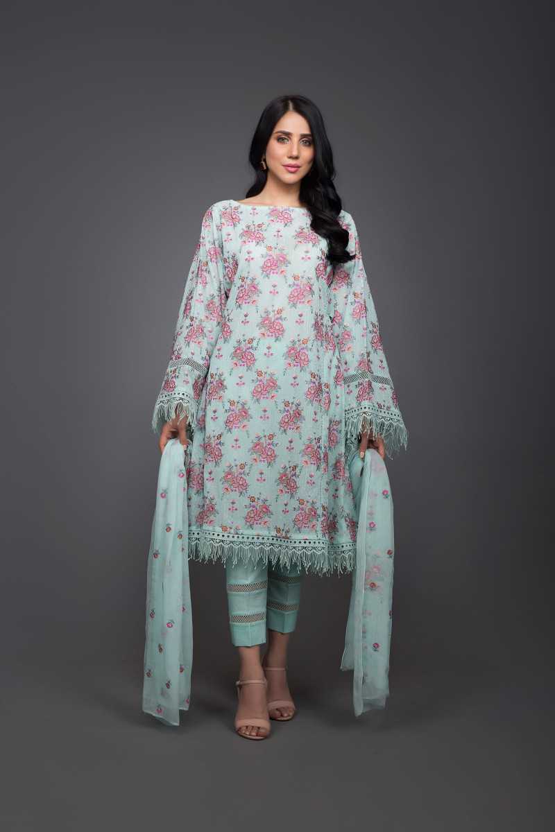 Bareeze Flora 1 Bnl714 Light Aqua Collection 2021