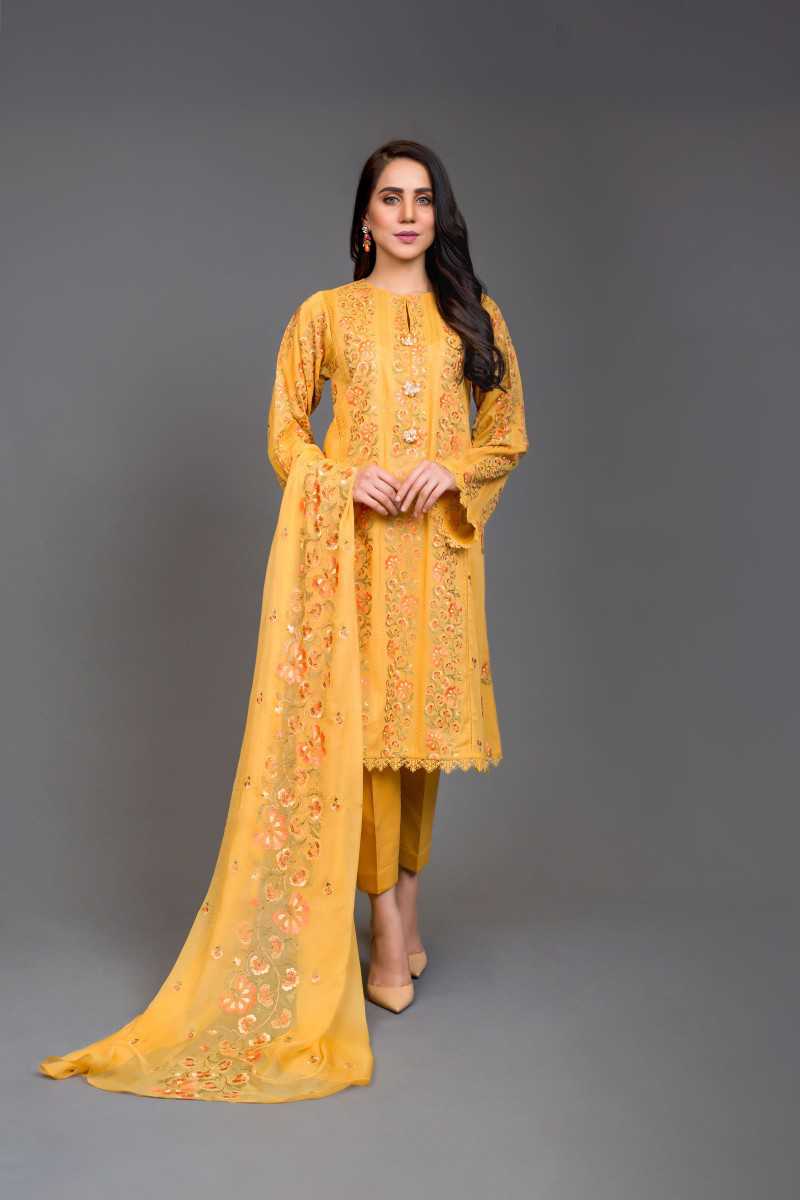 Bareeze Suzani 2 Bnl725 Mustard Collection 2021