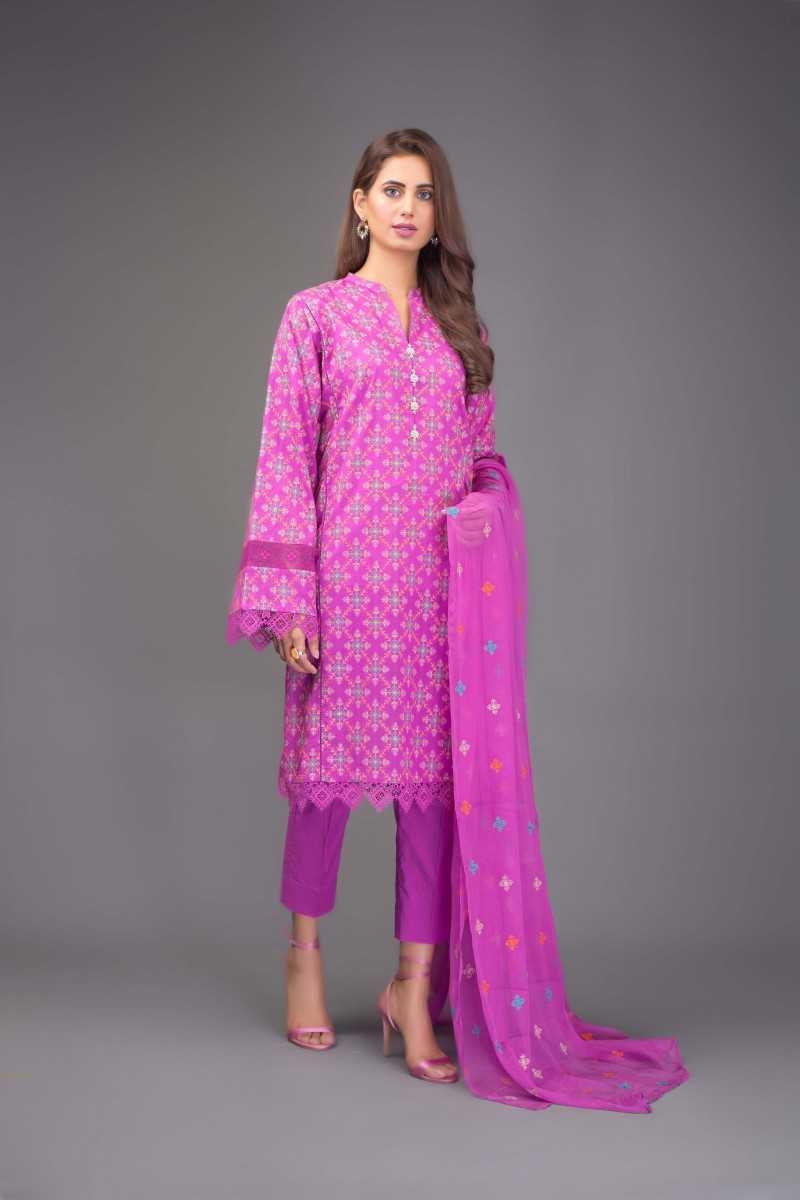 Bareeze Tribal Khaas Bnl732 Magenta Collection 2021