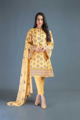 Bareeze Ethnic Strips Bnl796 Yellow Collection 2021