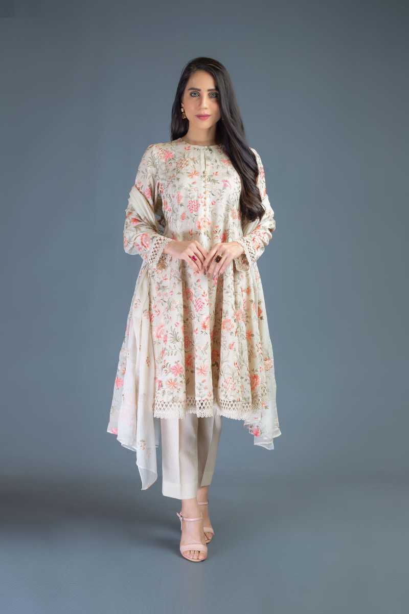 Bareeze Pearl Blossom Bnl821 Beige Collection 2021