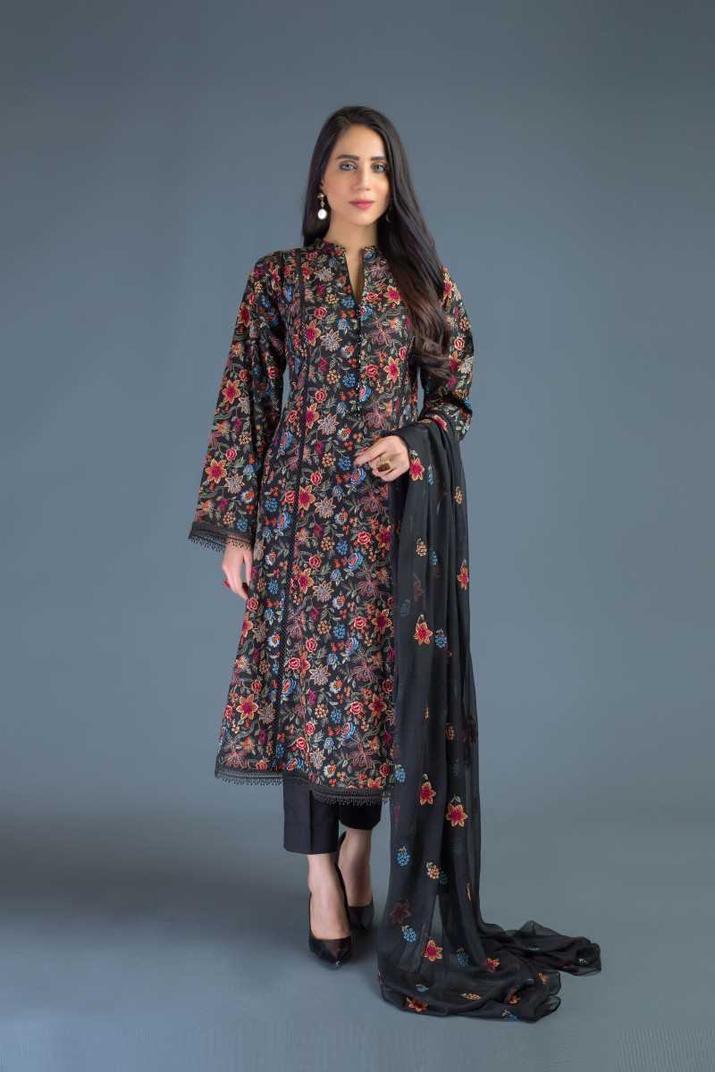 Bareeze Floral Orchid Bnl845 Black Collection 2021