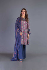 Bareeze Geometric Embroidery Bnl970 Navy Blue Collection 2021