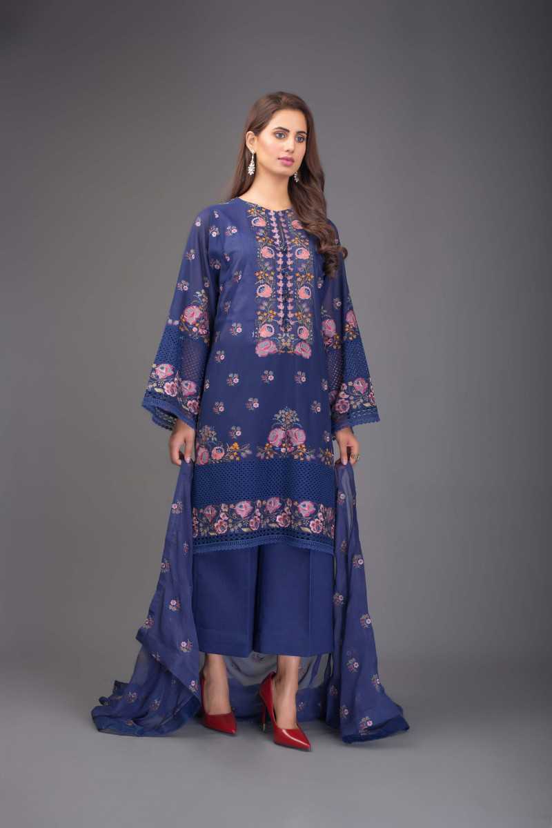 Bareeze Floral Dusk Ch2921 Blue Collection 2021