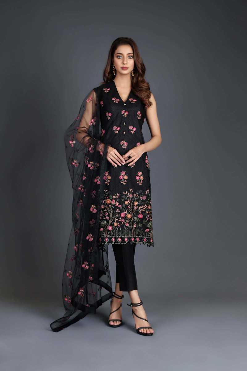 Bareeze Vintage Botanical Ch2979 Black Collection 2021