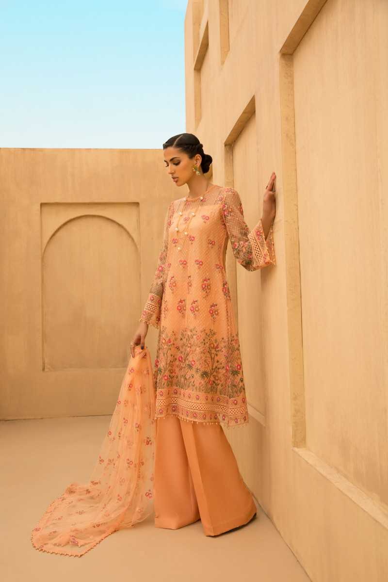 Bareeze Vintage Botanical Ch2979 Peach Collection 2021