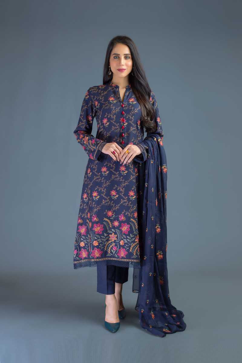 Bareeze Mughal Brocade 1 Ch3071 Navy Blue Collection 2021