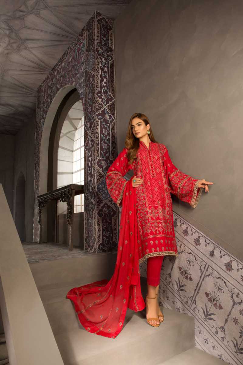 Bareeze Vintage Dusk Ch3074 Red Collection 2021