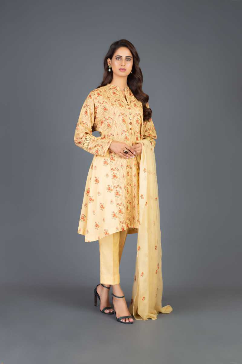 Bareeze Vintage Glam Ch3120 Yellow Collection 2021