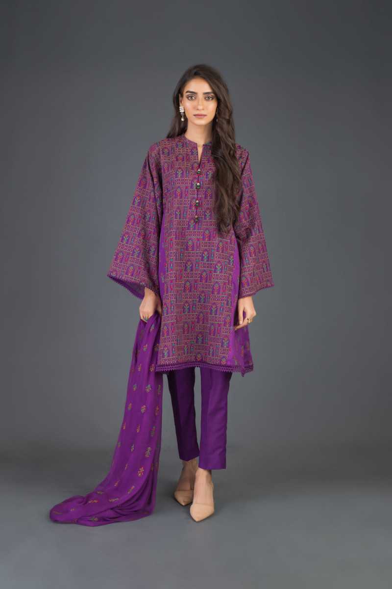 Bareeze Floral Cottage Ch3124 Purple Collection 2021