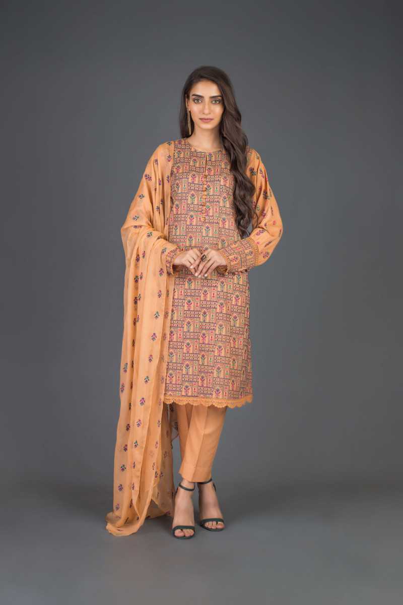 Bareeze Floral Cottage Ch3124 Rust Collection 2021