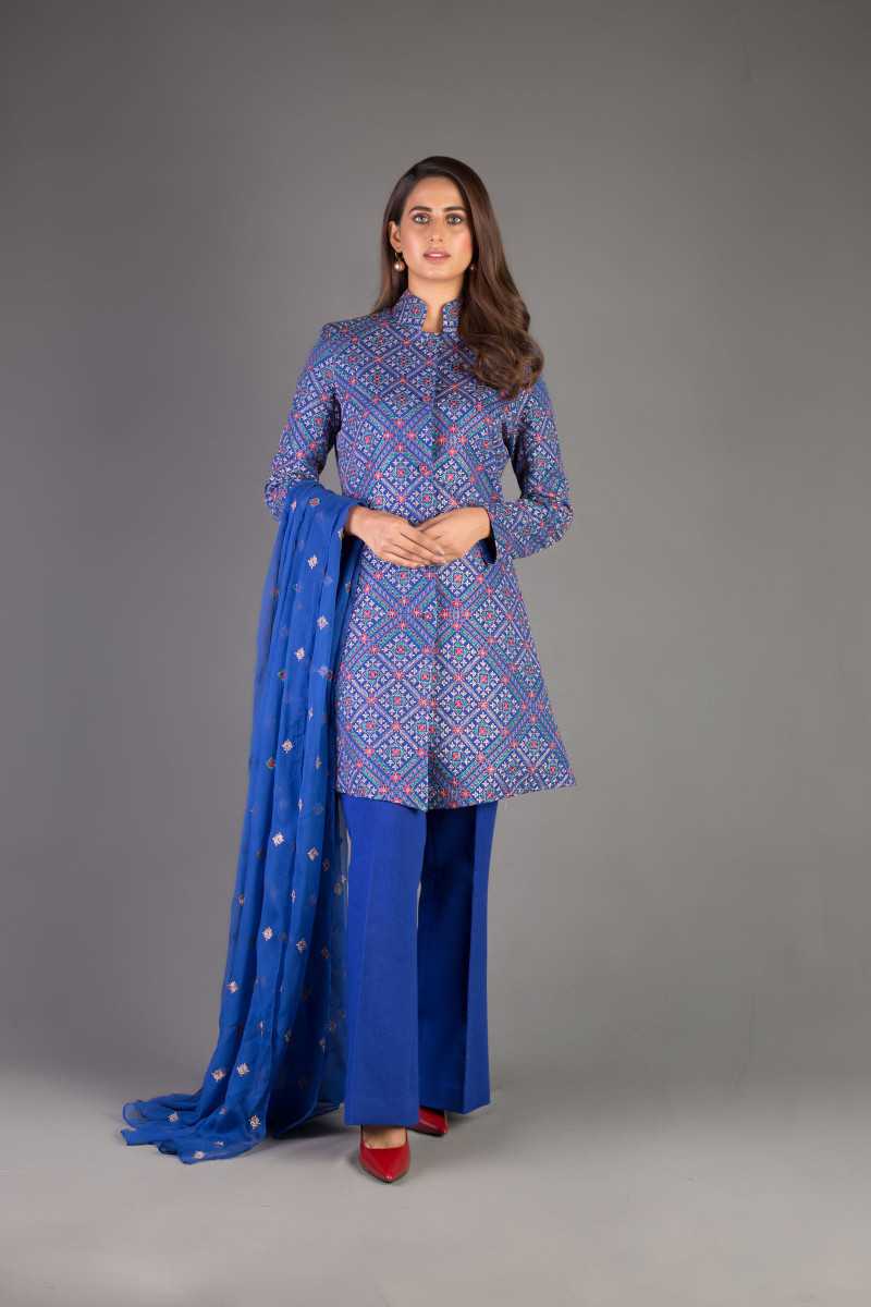 Bareeze Vintage Harmony Ch3352 Blue Collection 2021