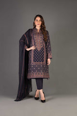 Bareeze Tribal Lines Ch3354 Navy Blue Collection 2021