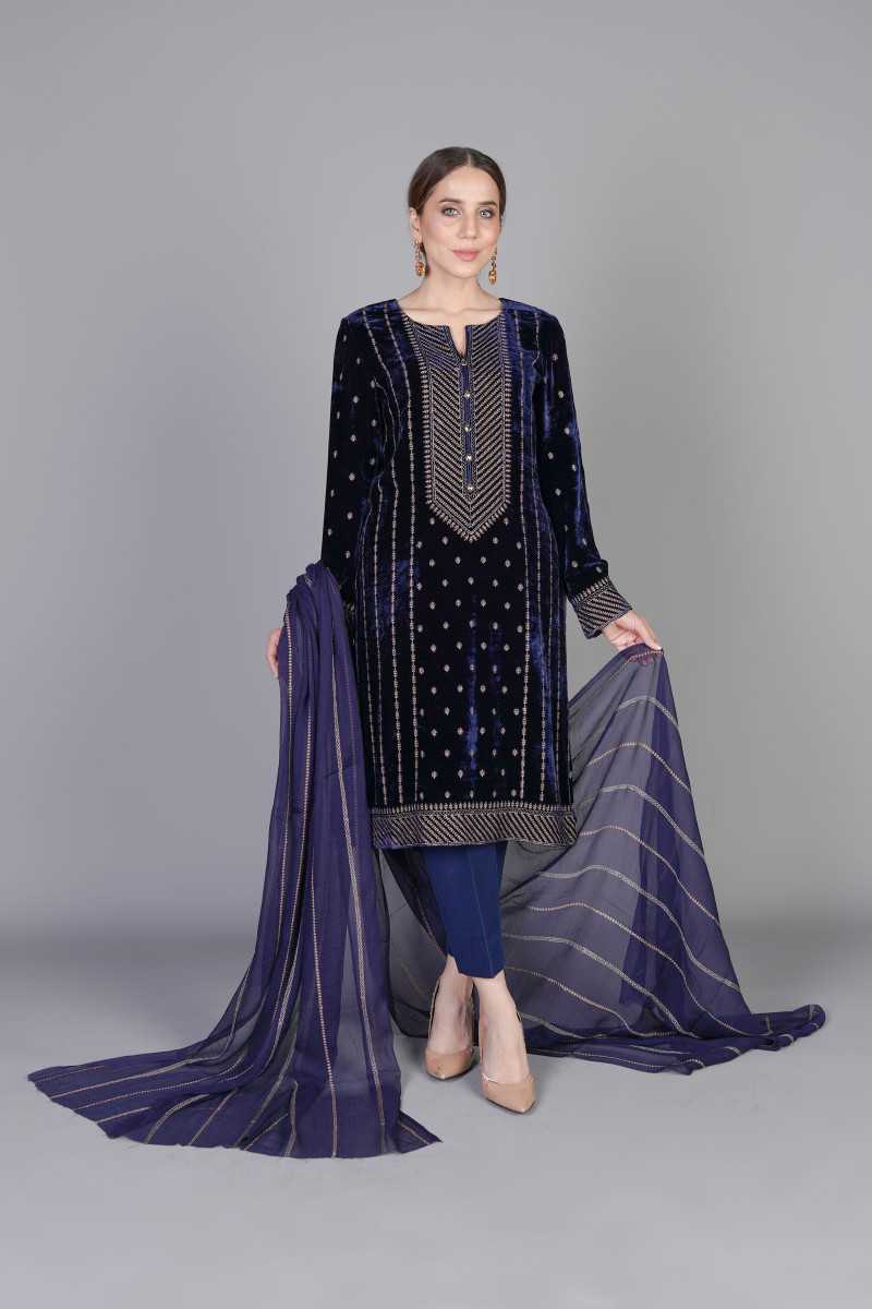 Bareeze Royalty 1 Ch3370 Blue Collection 2021