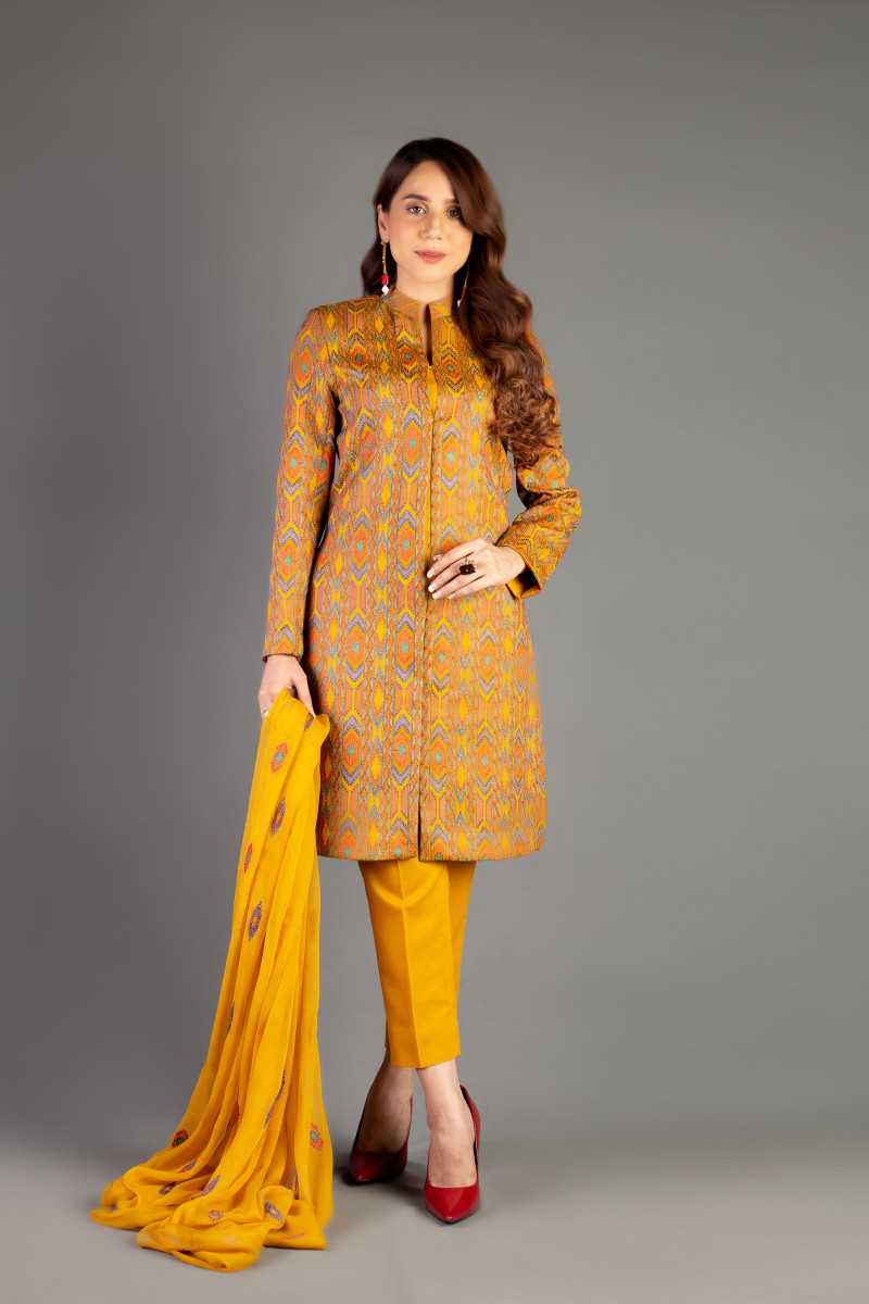 Bareeze Mystical Folk Flora Ch3398 Mustard Collection 2021