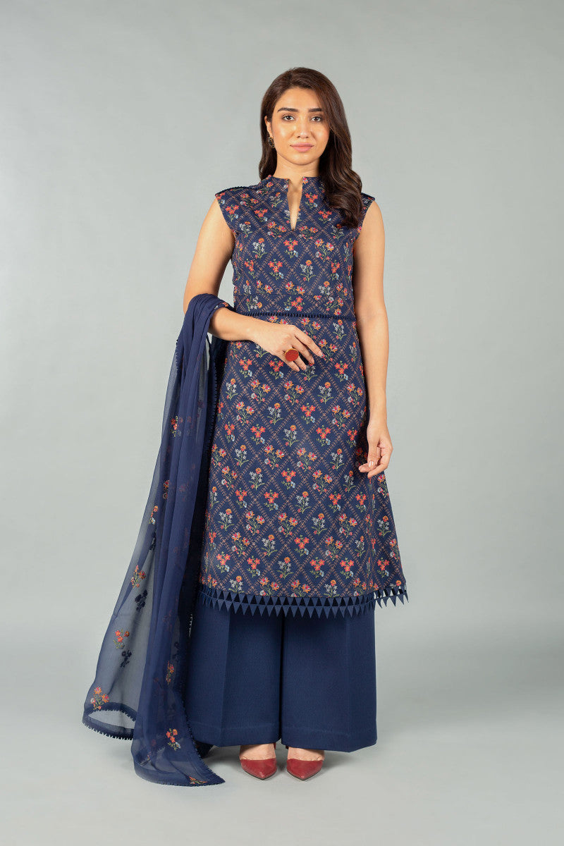 Ch3642 Navy Blue Bareeze Winter Karandi 2021