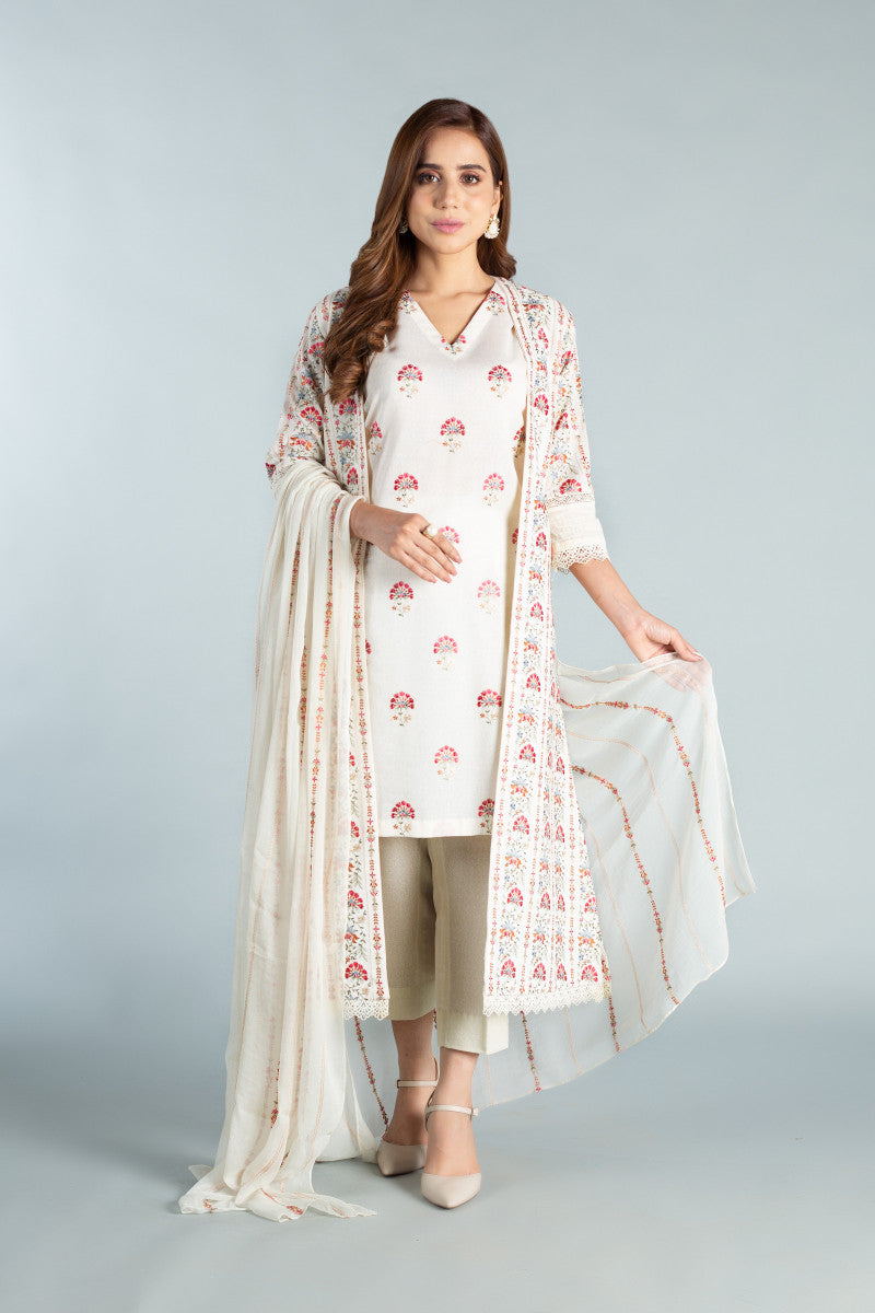 Ch3650 Off White Bareeze Winter Karandi 2021