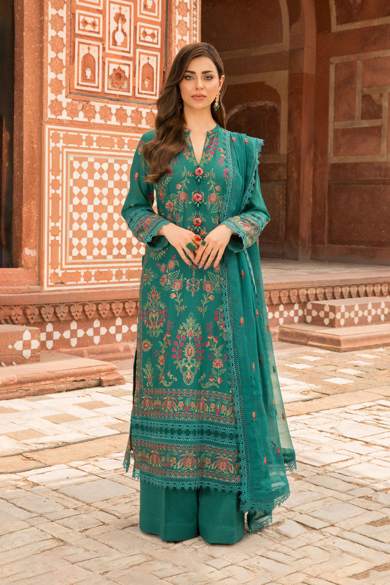 Ch3691 Sea Green Bareeze Winter Karandi 2021