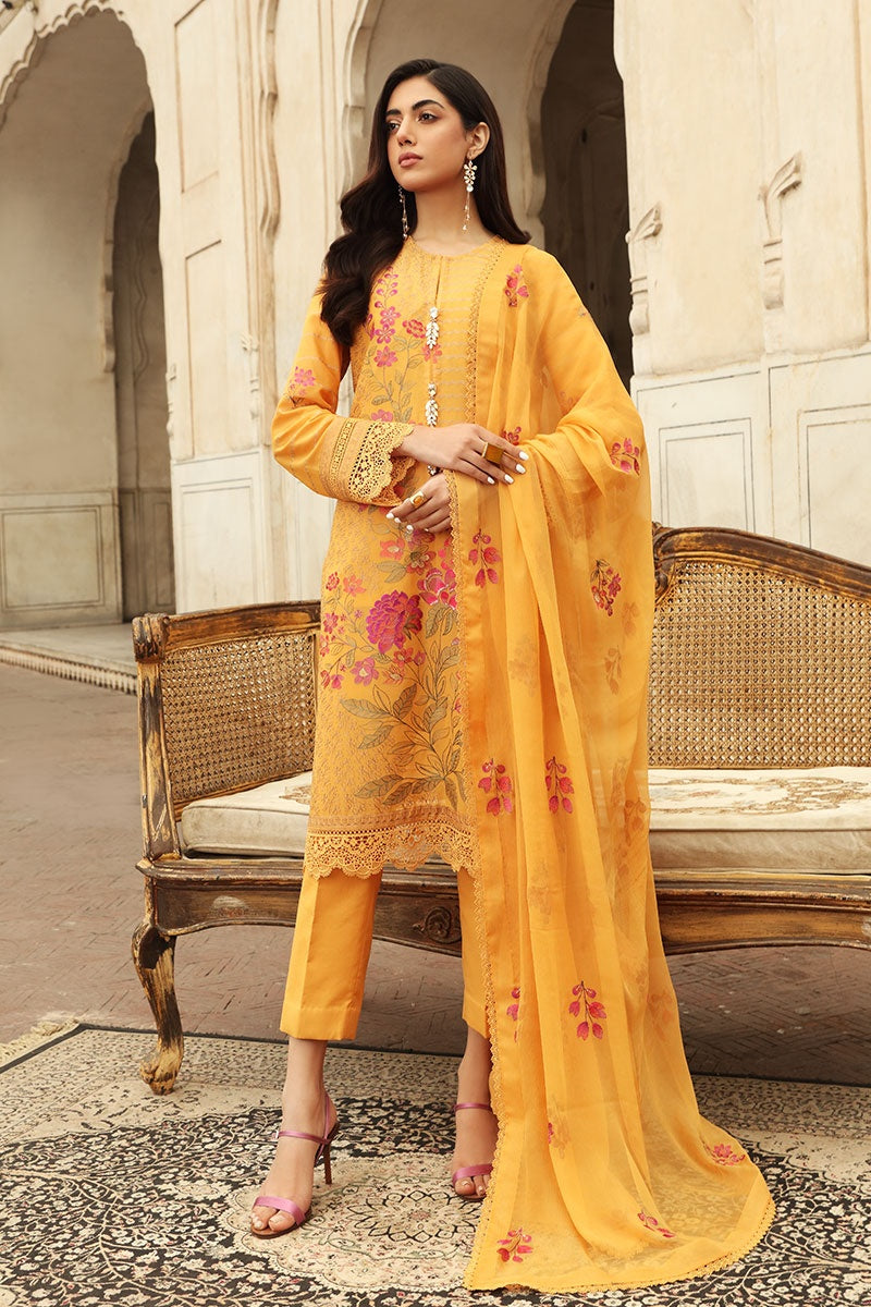 Bareeze CH3848 Mustard Summer Embroidered Lawn 2022 Online Shopping