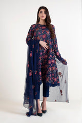 Bareeze CH3900 Navy Blue Summer Embroidered Lawn 2022 Online Shopping