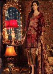 Charizma Embroidered Velvet Winter Collection Design 08 2019