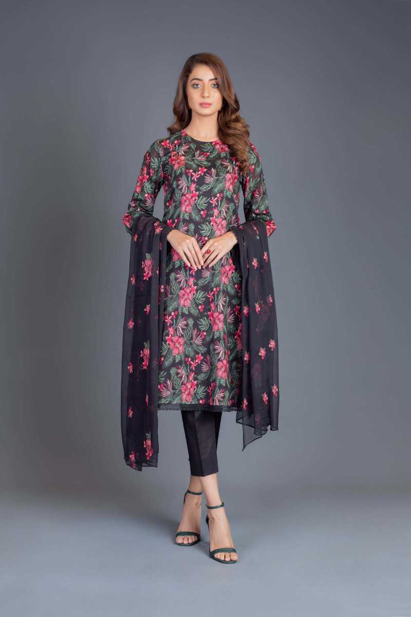 Bareeze Classic Flora Bnl768 Black Collection 2021