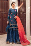 Maria B CST-505-Royal Blue and Salmon Sateen Collection 2022 Online Shopping