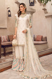 Maria B CST-508-Ivory and Gold Sateen Collection 2022 Online Shopping