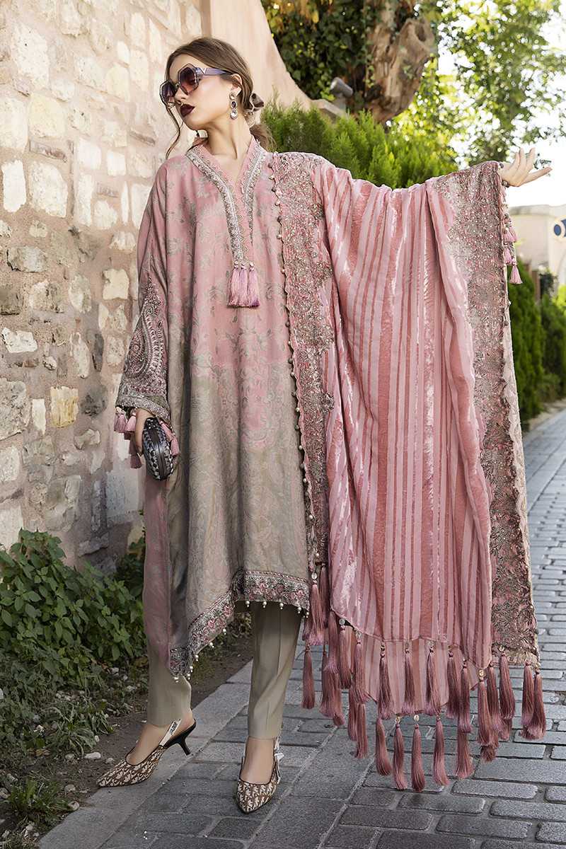 Maria B DL-802-Ash Pink Linen Collection 2020 – Original Brand