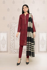 Maria B Maroon DW-EF22-41 Casual Lawn Prets 2022 Online Shopping