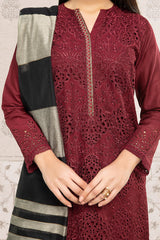Maria B Maroon DW-EF22-41 Casual Lawn Prets 2022 Online Shopping