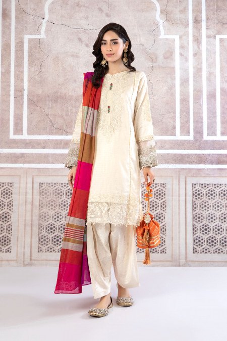 Maria B Suit White DW-PF22-17 Pre Fall Casual Prets 2022 Online Shopping