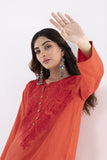 Khaadi EET22279 Orange Casual Prets 2022 Online Shopping