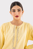 Khaadi EETN222145 Yellow  Embroidered Prets 2022 Online Shopping