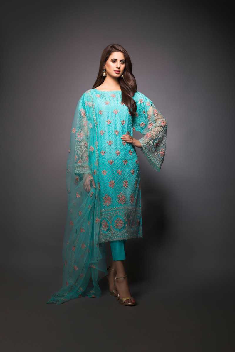 Bareeze Fall In Luxe Bnl618 Aqua Collection 2021