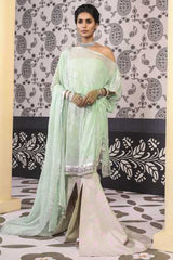 AlKaram 2 Piece Embroidered Suit with Foil Chiffon Dupatta 20288 2019