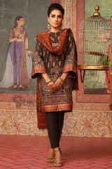 AlKaram 3 Piece Embroidered Suit with Jacquard Dupatta 22625 2019