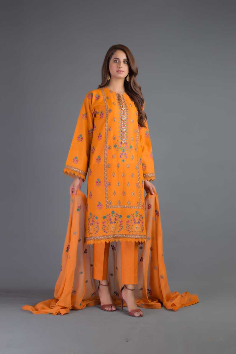 Bareeze Festive Florida Ch3244 Orange Collection 2021